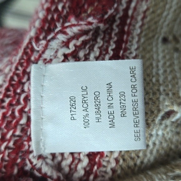 ABSOLUTELY FAMOUS Burgundy Beige open front long line cardigan waterfall Small - Picture 9 of 9